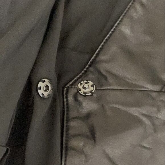 7 FAM - Vegan Leather True Wrap v-Neck Dress - size L (missing belt) - Picture 9 of 11